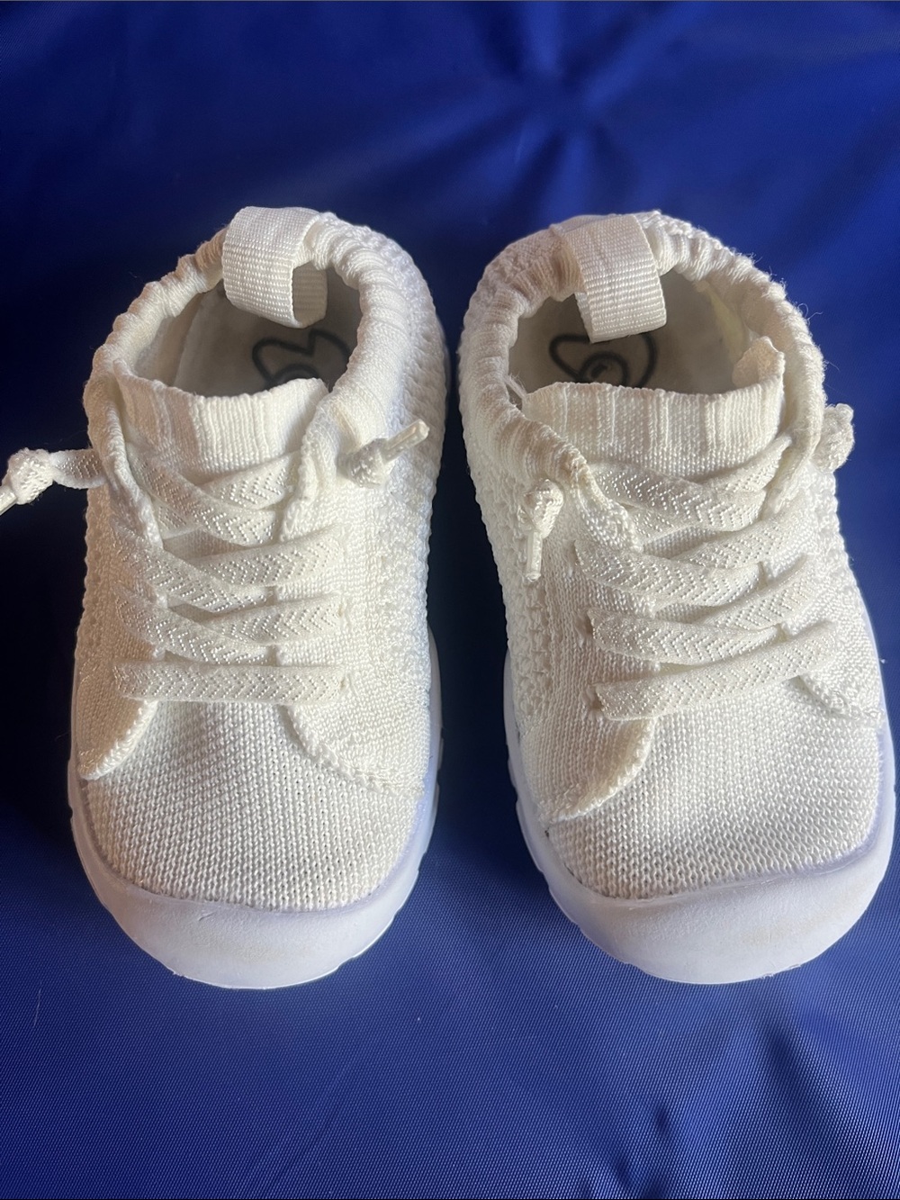 Kids White Knit Sneakers